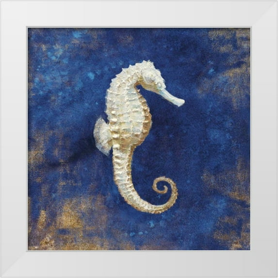 Nai, Danhui 20x20 White Modern Wood Framed Museum Art Print Titled - Treasures of the Sea Indigo I