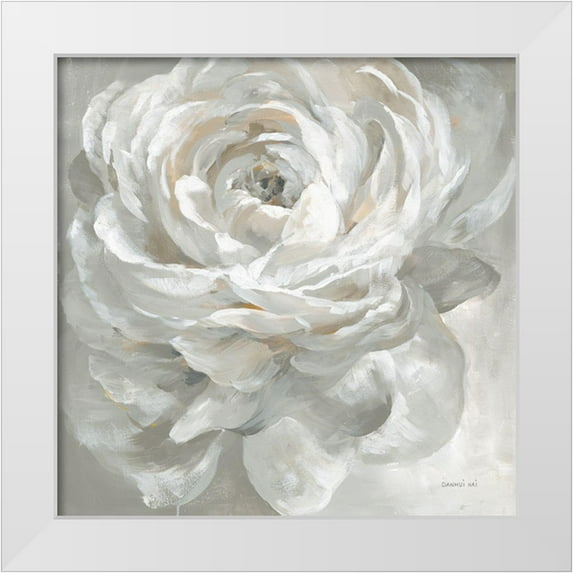 Nai, Danhui 20x20 White Modern Wood Framed Museum Art Print Titled - White Rose