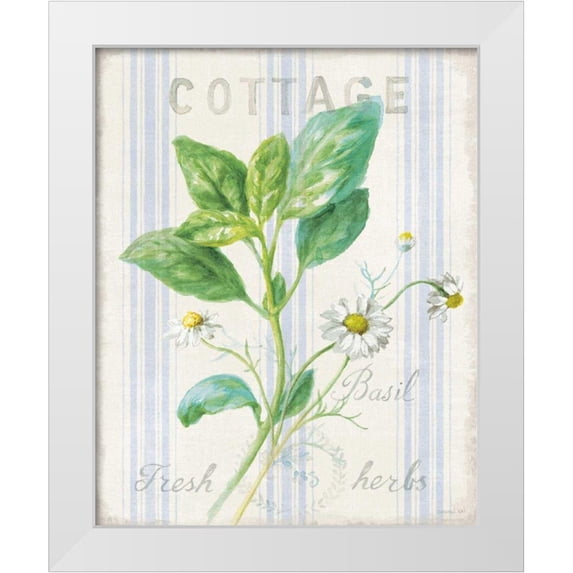 Nai, Danhui 20x24 White Modern Wood Framed Museum Art Print Titled - Floursack Herbs IV