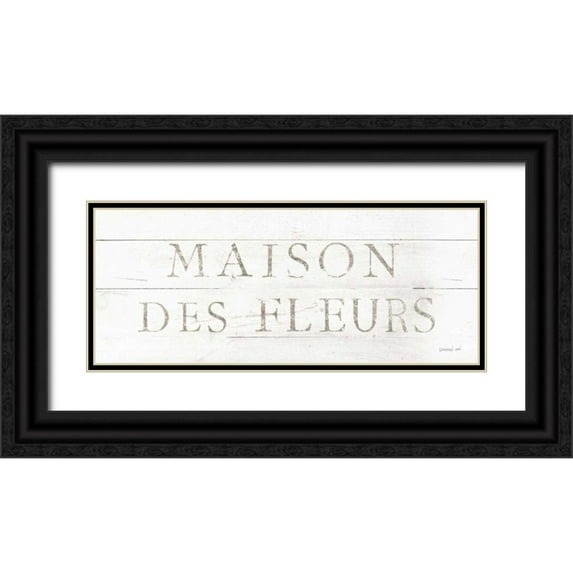Nai, Danhui 24x12 Black Ornate Wood Framed with Double Matting Museum Art Print Titled - Maison des Fleurs IX