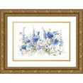 thumbnail image 1 of Nai, Danhui 24x17 Gold Ornate Wood Framed with Double Matting Museum Art Print Titled - Wildflowers in Bloom I Blue, 1 of 4