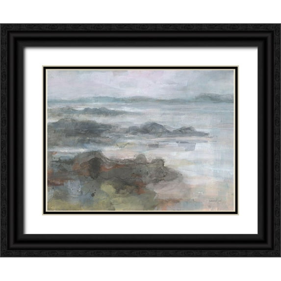 Nai, Danhui 24x19 Black Ornate Wood Framed with Double Matting Museum Art Print Titled - Sea Fog