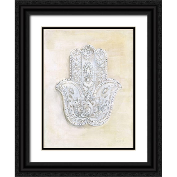 Nai, Danhui 25x32 Black Ornate Wood Framed with Double Matting Museum Art Print Titled - Spirit of Hamsa