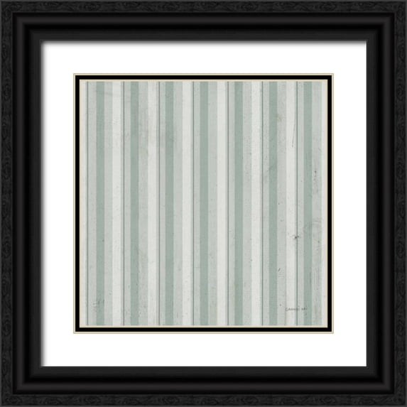 Nai, Danhui 26x26 Black Ornate Wood Framed with Double Matting Museum Art Print Titled - French Roses Pattern IIC