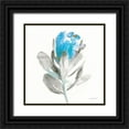 thumbnail image 1 of Nai, Danhui 26x26 Black Ornate Wood Framed with Double Matting Museum Art Print Titled - Spirit Flower I Blue Crop, 1 of 4