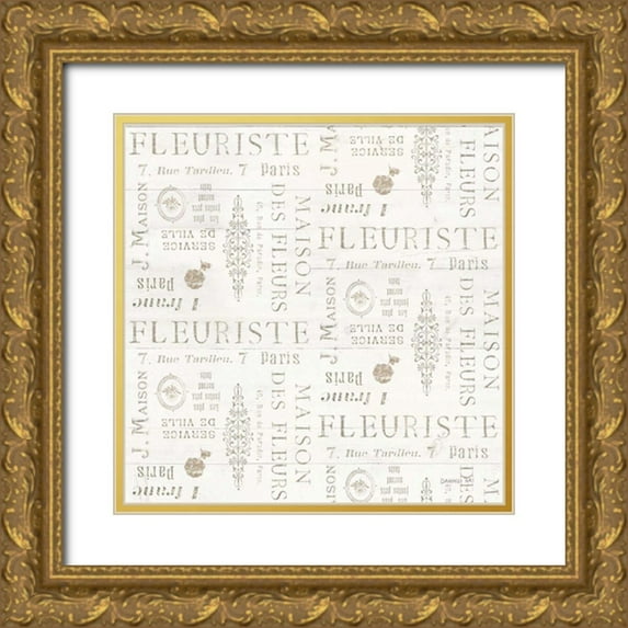 Nai, Danhui 26x26 Gold Ornate Wood Framed with Double Matting Museum Art Print Titled - Maison Des Fleurs Pattern V