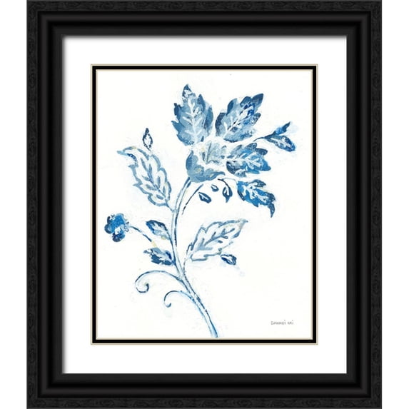 Nai, Danhui 26x32 Black Ornate Wood Framed with Double Matting Museum Art Print Titled - Exotic Elegance Floral I