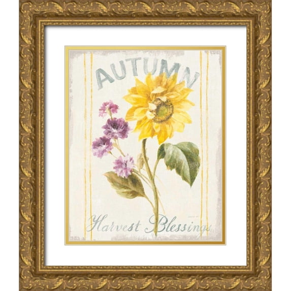 Nai, Danhui 26x32 Gold Ornate Wood Framed with Double Matting Museum Art Print Titled - Floursack Autumn III