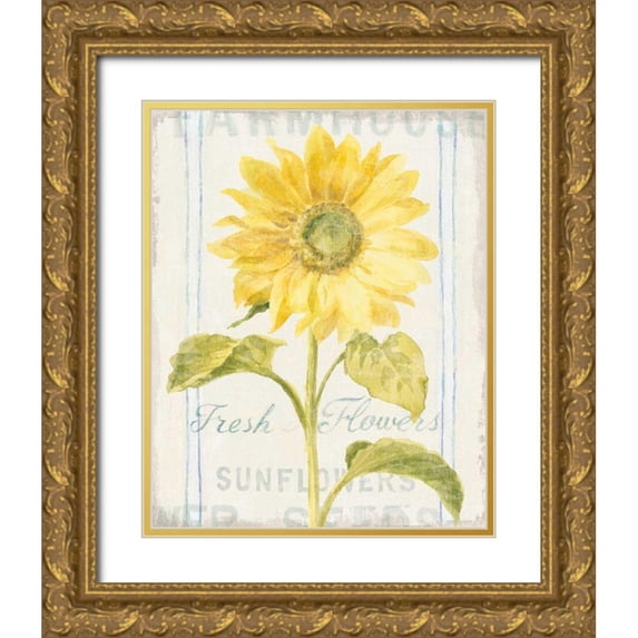 Nai, Danhui 26x32 Gold Ornate Wood Framed with Double Matting Museum Art Print Titled - Floursack Florals II