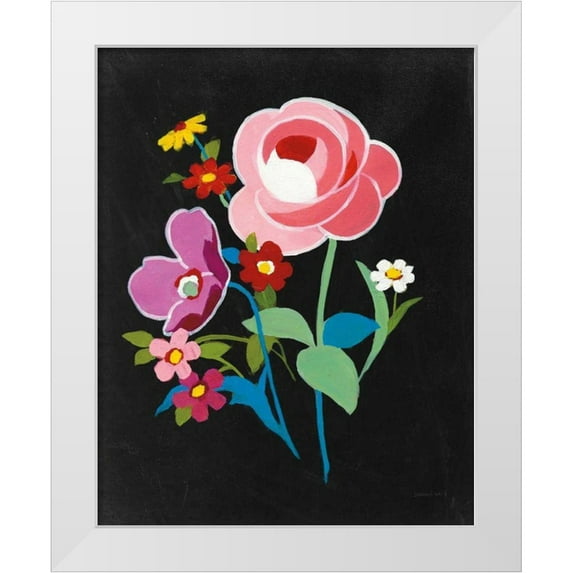 Nai, Danhui 26x32 White Modern Wood Framed Museum Art Print Titled - Alpine Bouquet I