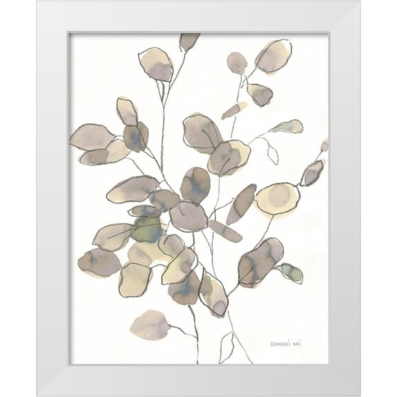 Nai, Danhui 26x32 White Modern Wood Framed Museum Art Print Titled - Transparent Leaves Dark Crop