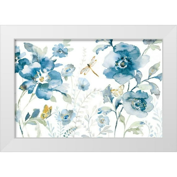 Nai, Danhui 32x23 White Modern Wood Framed Museum Art Print Titled - Blues of Summer V