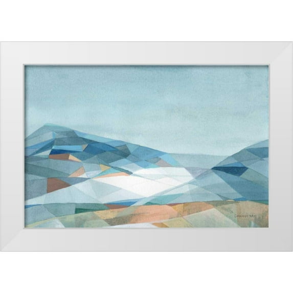 Nai, Danhui 32x23 White Modern Wood Framed Museum Art Print Titled - Geometric Mountain