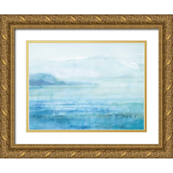 Nai, Danhui 32x25 Gold Ornate Wood Framed with Double Matting Museum Art Print Titled - Sea Sparkle II