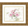 thumbnail image 1 of Nai, Danhui 32x25 Gold Ornate Wood Framed with Double Matting Museum Art Print Titled - Sweet Roses on Wood, 1 of 4