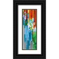 thumbnail image 1 of Nai, Danhui 9x18 Black Ornate Wood Framed with Double Matting Museum Art Print Titled - Rainbow of Stripes III, 1 of 4