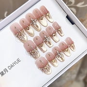 Nai Zi, purely handmade nail wear, autumn and winter new models, zircon diamonds, butterfly temperament, cats eye nail patch at sunset