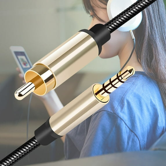 Naierhg 1/2m RCA to AUX 3.5mm Jack Coaxial Audio Connector Cable 1M