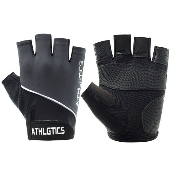 Naierhg 1 Pair Anti-slip Breathable Half Finger Riding Gym Fitness Gloves for Men Women