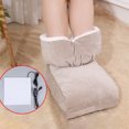 thumbnail image 1 of Naierhg 1 Pair USB Heater Shoes Plush USB Heating Hot Water Bag Cover Winter Men Women 5V Heated Shoes Foot Warmer for Daily Life for Home Khaki, 1 of 7
