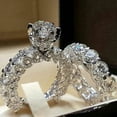 thumbnail image 1 of Naierhg 1 Pair Women Ring Full Rhinestone Inlaid Non-Fading Lightweight Symmetric Wedding Circlet for Birthday, 1 of 8