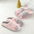 thumbnail image 1 of Naierhg 1 Pair Women Slippers Cartoon Animal Pattern Winter Breathable Anti Skid Slippers for Indoor for Home Grey, 1 of 8