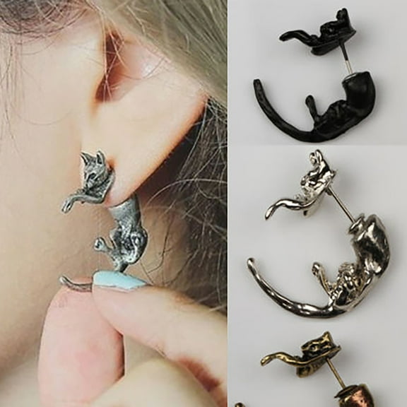 Naierhg 1 Pc Ear Stud Fox Shape Design Decorative Alloy Female Stud Earring for Birthday Party