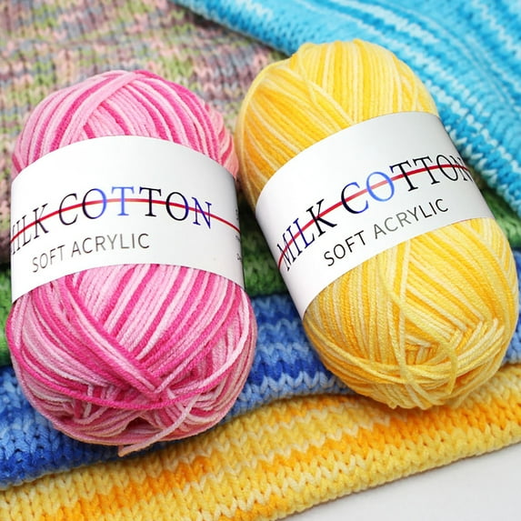 Naierhg 1 Roll 3 Strands Knitted Yarn DIY Breathable Hand Crocheting Variegated Yarn Thread Needlework Tool for Socks