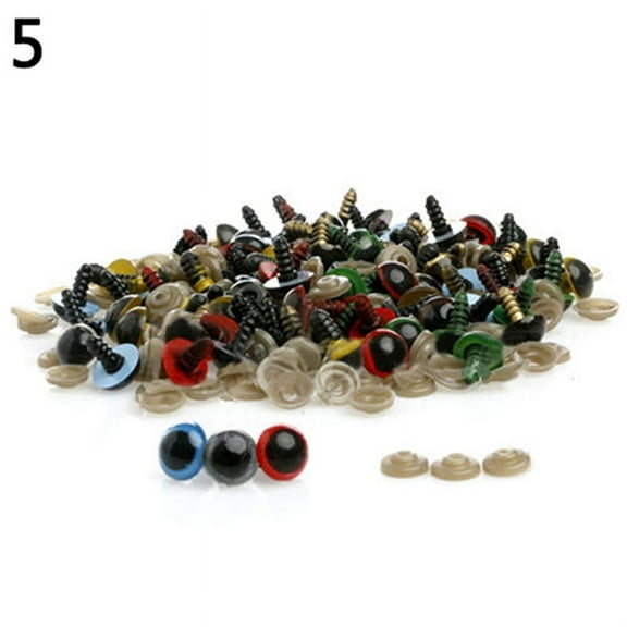 Naierhg 100 Pcs 8-20mm Plastic Safety Eyes for Teddy Bear Doll Animal Puppet Craft DIY