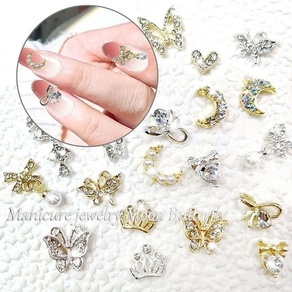 Naierhg 10Pcs Nail Charms Random Designs DIY Lightweight 3D Nail Manicure Craft Ornaments for Salon S