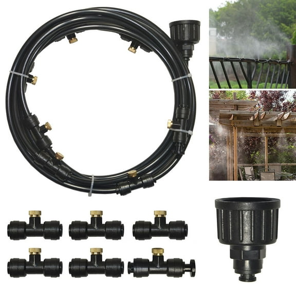 Naierhg 12 Nozzles Garden Patio Mist Coolant System Water Sprinkler Cooling Spray Kits
