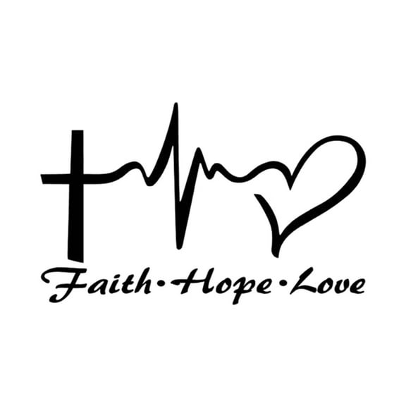 Naierhg 14.6CM x 9CM Jesus HOPE LOVE FAITH Prayer Creative Vinyl Car Sticker Decal Decor Red