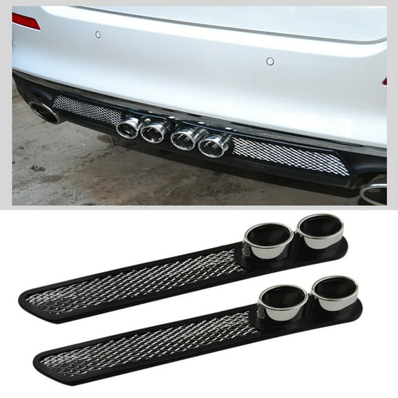 Naierhg 1Pair Universal Car Auto Styling Fake Decorative Vent Grid Exhaust Muffler Pipe Black