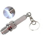 Naierhg 1Pc Fashion LED Key Chain Spark Plug Keychain Mini Car Parts Keyring Gift