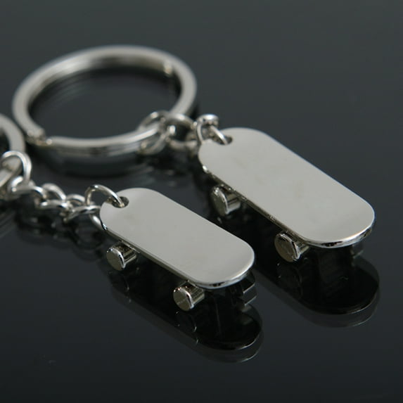 Naierhg 2 PcsMini Skateboard Couple Keychain Bag Pouch Key Ring Decoration Gift