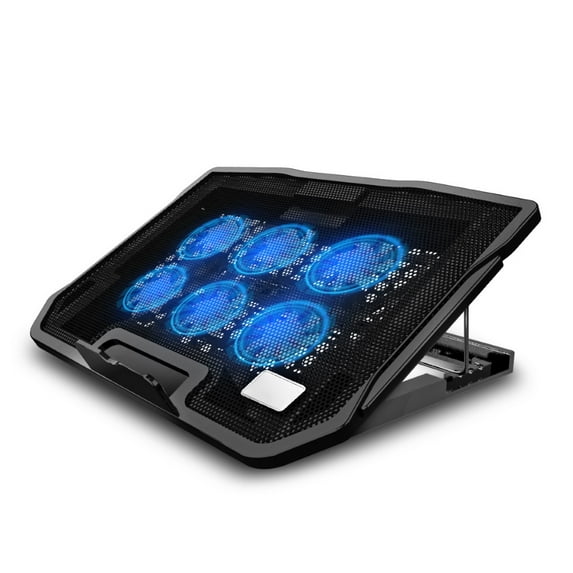 Naierhg 2 USB Ports Six Cooling Fans Laptop Cooler Pad Notebook Stand for 14/15.6Inch
