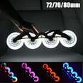 thumbnail image 1 of Naierhg 2Pcs 80/76/72mm In-line Speed Skate Skating LED Light Flashing Roller Wheels, 1 of 7