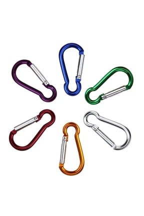 2Pcss Aluminum Alloy D Shaped Carabiner Spring Snap Clip Hooks Climbing Keychains