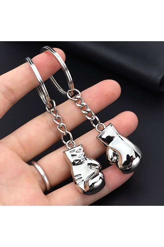 2Pcss Boxing Gloves Keychain High Hardness Souvenir Mini Boxing Pendant Keyring for Decor