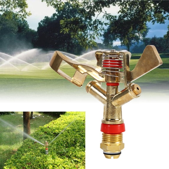 Naierhg 3/4inch Copper Rotate Water Sprinkler Garden Irrigation Spray Nozzle Connector