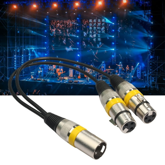 Naierhg 30cm Audio Cable Anti-winding Balanced Transmission Zinc Alloy 2 in 1 XLR Male to XLR Female Audio Extension Cord Blue