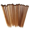 thumbnail image 1 of Naierhg 36Pcs 18 Sizes 1 Set Carbonized Bamboo Single Pointed Crochet Knitting Needles, 1 of 1