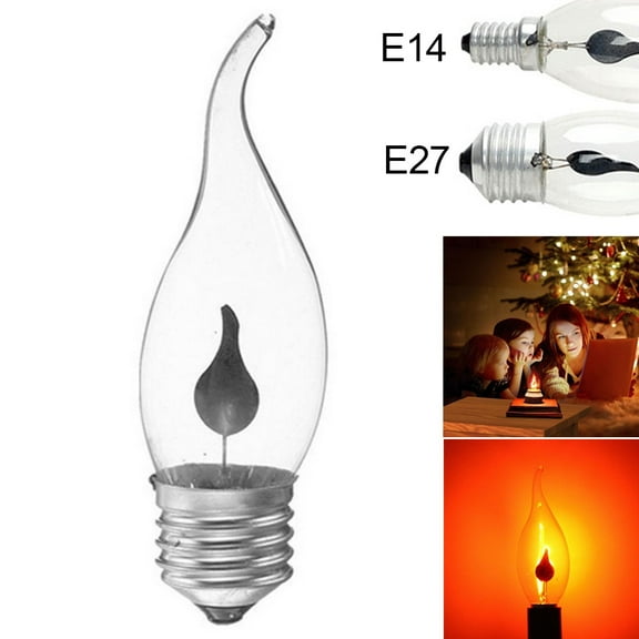 Naierhg 3W 220V E14/E27 LED Simulation Flicker Flame Candle Light Bulb Decorative Lamp 1# E14