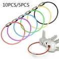 thumbnail image 1 of Naierhg 5/10Pcs Durable Steel Wire Rope Ring Connector Keychain Key Holder Hanging Cable, 1 of 8