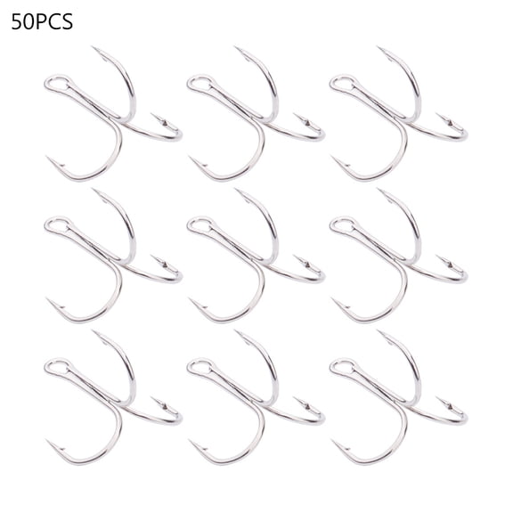 Naierhg 50Pcs Fishing Treble Hook Worm Bait Holder Fish Tackle Tools Accessories