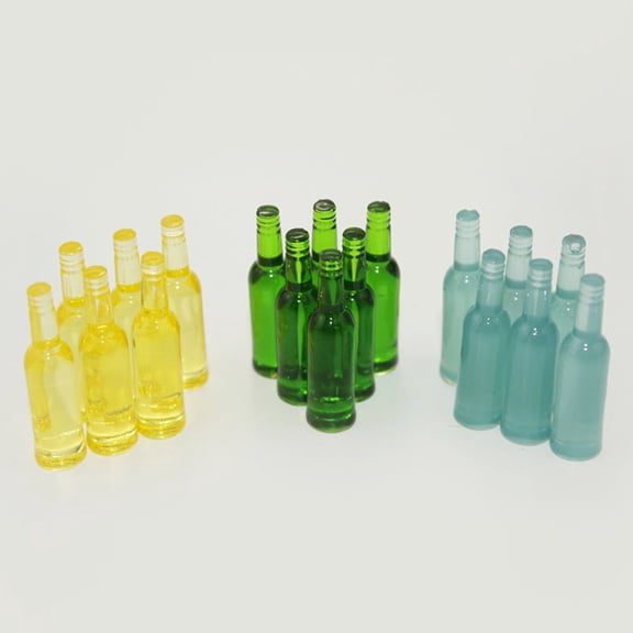 Naierhg 6Pcs Dollhouse Miniature Beer Bottle Dining Drinks Simulation Kitchen Toy Gift Brown