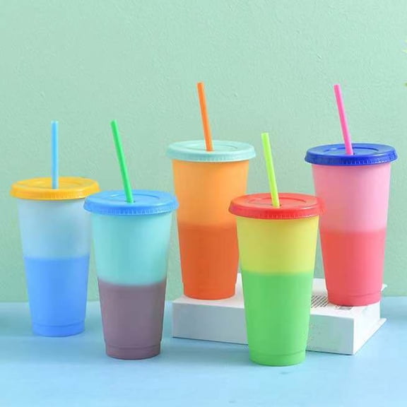 Naierhg 720ML Water Bottle Decorative Layout Props Plastic Adding Vitality Color Changing Beverage Cup for Kitchen