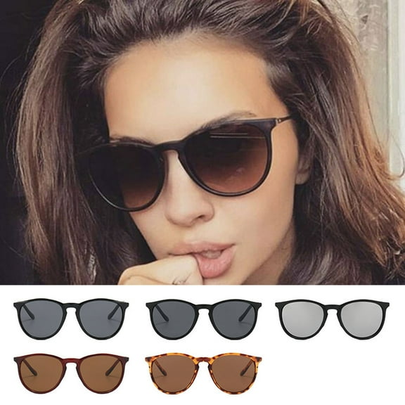 Naierhg Adult Sunglasses Round Large Frame Ultra-light Classic Anti-slip Sun-resistant Clear Lens Anti-UV Women Men Unisex Sunglasses for Outdoor