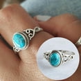 thumbnail image 1 of Naierhg Antique Turquoise Natural Gemstone Bride Wedding Engagement Vintage Ring Gift US 8, 1 of 8