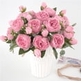 thumbnail image 1 of Naierhg Artificial Flower Vivid Nice-looking Creative Faux Silk Peony Bouquet Home Decoration for Home, 1 of 8
